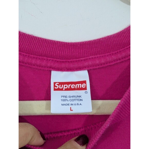 Supreme Men's Pink Deer Graphic Front And Back Crewneck T-Shirt Size L - Picture 3 of 7